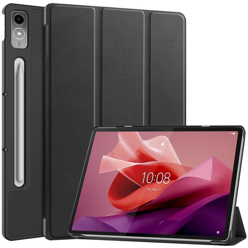 Lenovo Tab P12 Tri-fold Fodral med pennhållare, Svart - Skyddande fodral