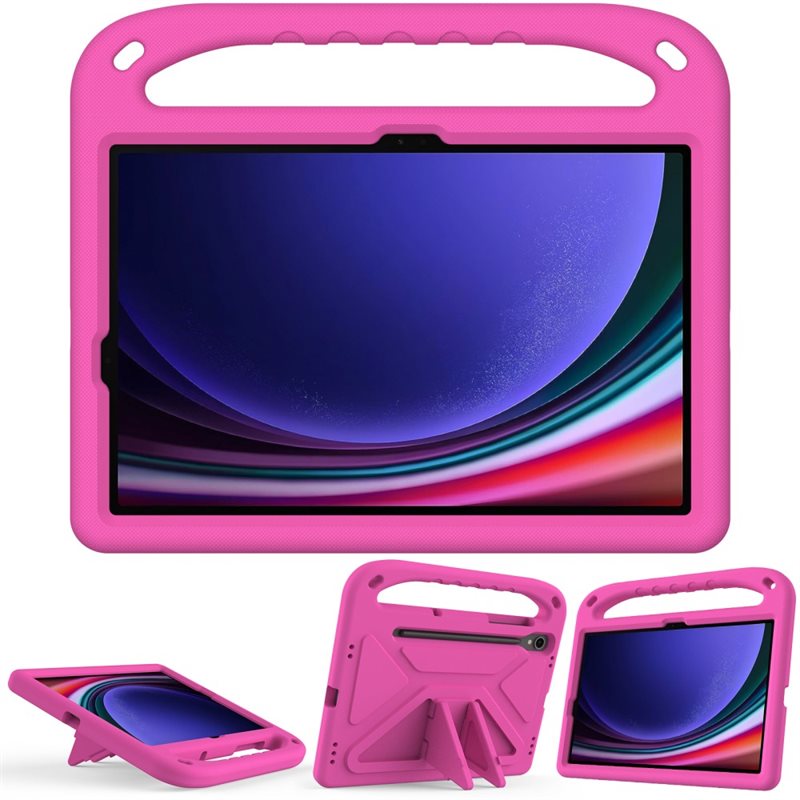 Samsung Galaxy Tab S8 Stöttåligt skal/fodral med handtag - Perfekt för barn, Rosa