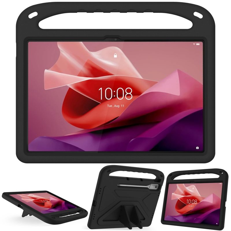 Lenovo Tab P12 Stöttåligt skal/fodral med handtag - Perfekt för barn, Svart