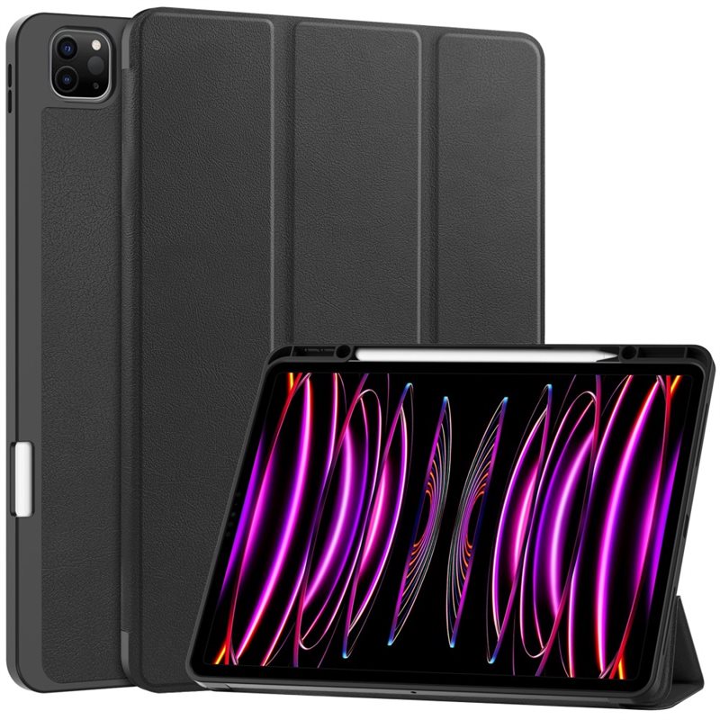 Apple iPad Air 13 2nd Gen (2025) Tri-fold Fodral med pennhållare, Svart - Skyddande fodral