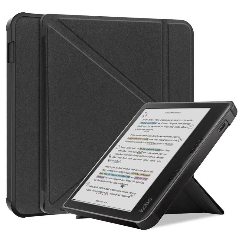 Kobo Libra Colour Fodral med ställfunktion, svart - Skyddande fodral