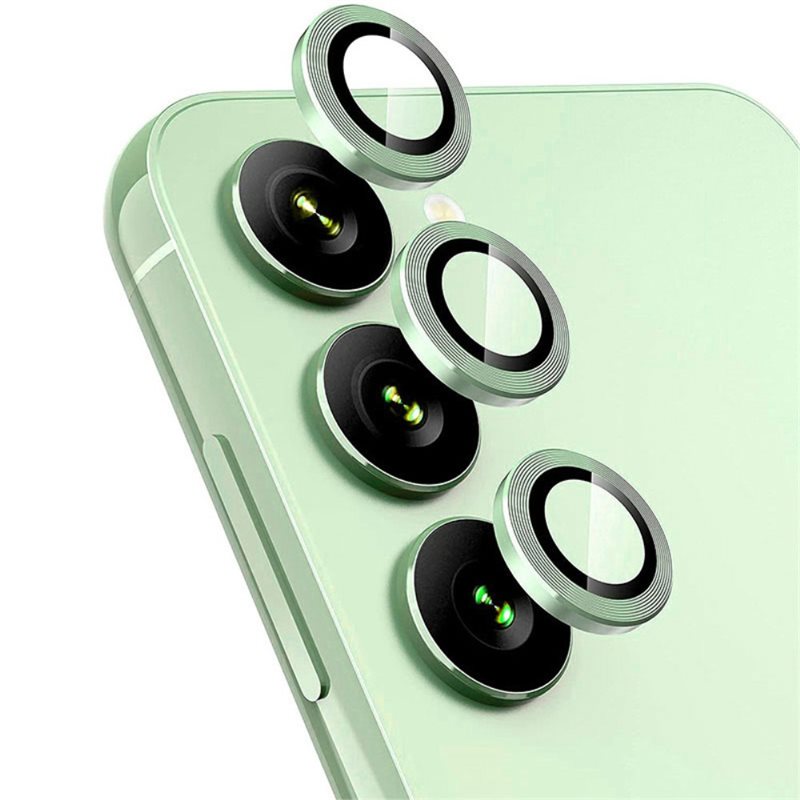 Hat Prince Samsung Galaxy S25 Plus Linsskydd i glas & aluminium, grön - Tunna färgglada linsskydd som passar med skal