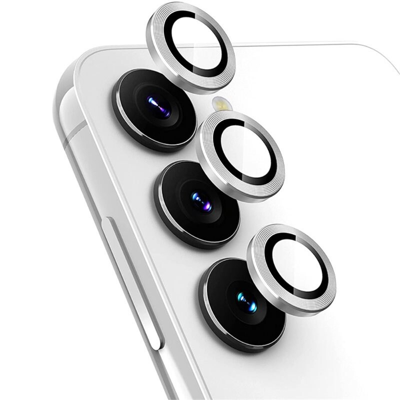 Hat Prince Samsung Galaxy A24 Linsskydd i glas & aluminium, silver - Tunna färgglada linsskydd som passar med skal