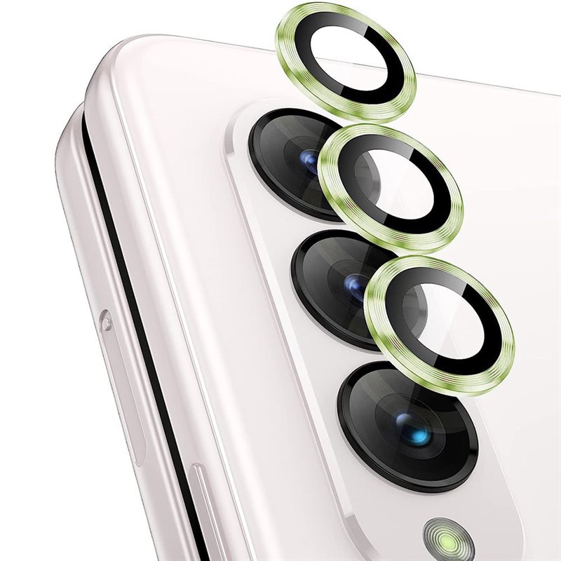 Hat Prince Samsung Galaxy Z Fold 5 Linsskydd i glas & aluminium, Grön - Tunna färgglada linsskydd som passar med skal