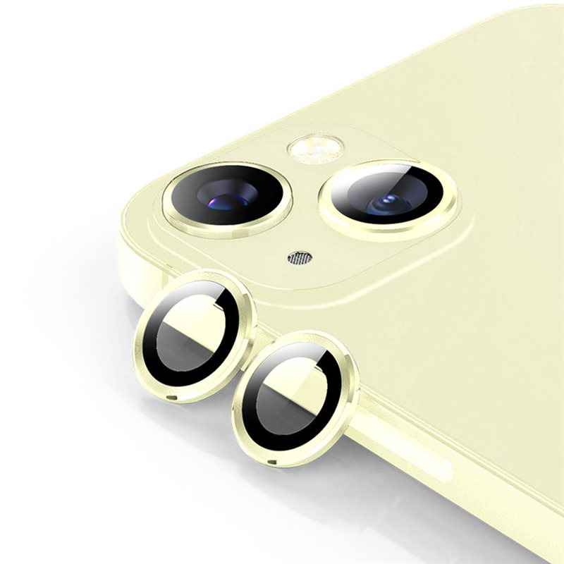 Hat Prince iPhone 15 Plus Linsskydd i glas & aluminium, guld - Tunna färgglada linsskydd som passar med skal