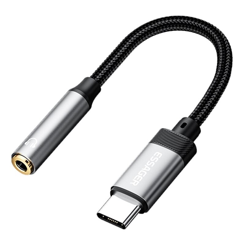 Essager Adapter DAC USB-C till 3.5mm, svart