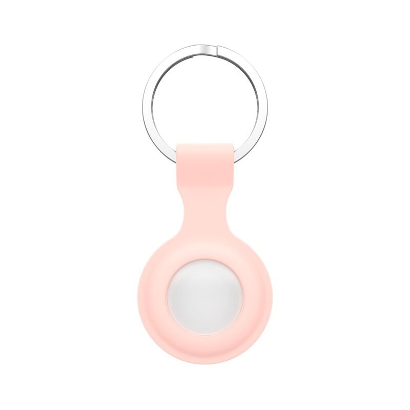 Apple AirTag Nyckelring med silikonskal, rosa - Skyddande skal med nyckelring