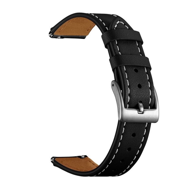 Garmin Venu 2s Armband i äkta läder, Svart - Snyggt armband i läder