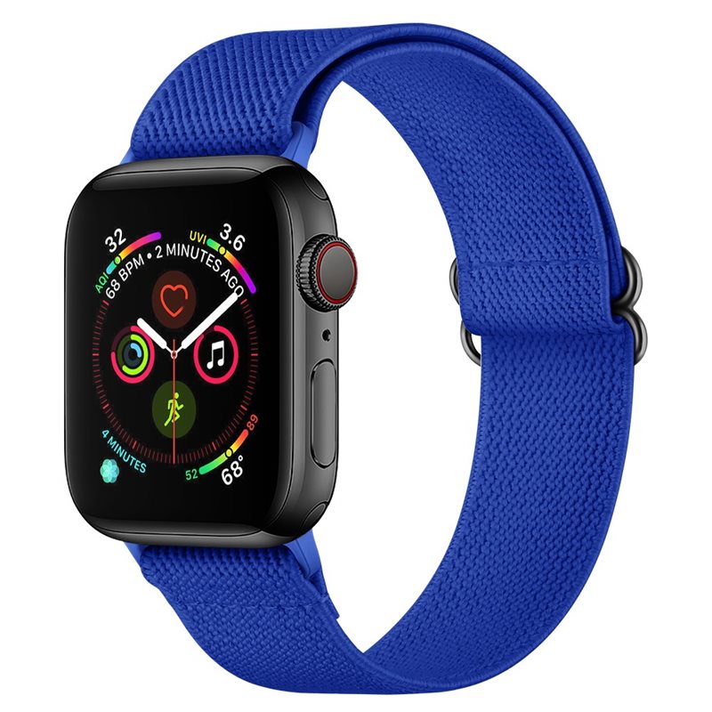Apple Watch SE 44mm Armband i resår, Blå - Armband i skön och ventilerande nylon