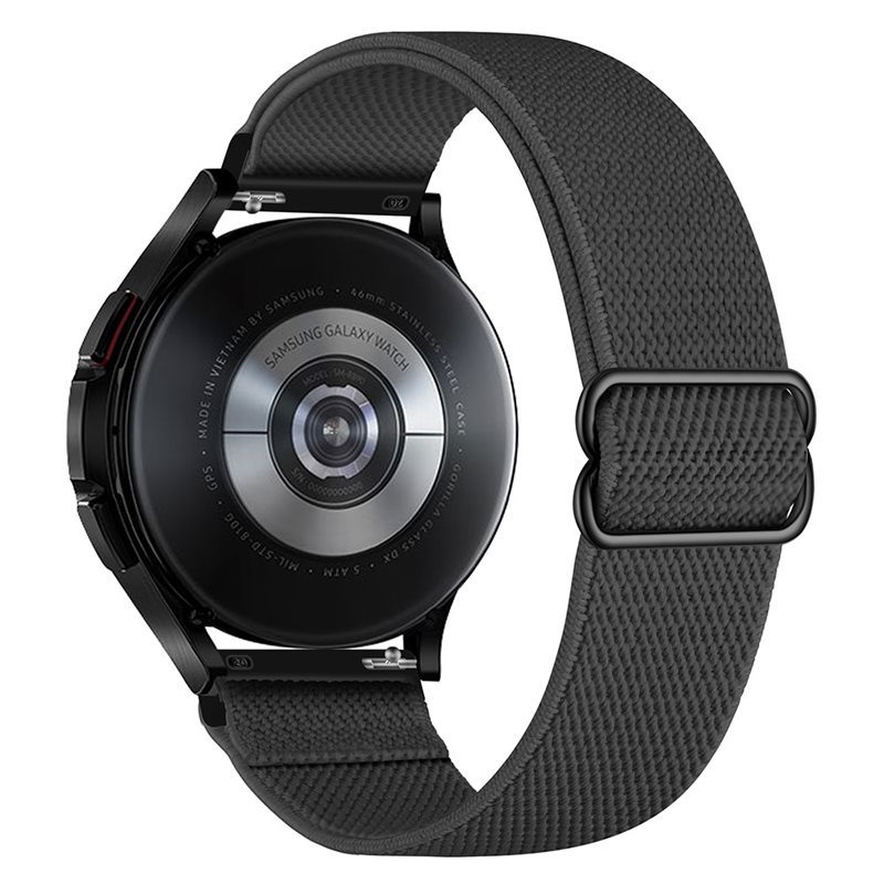 Samsung Galaxy Watch 6 40mm Armband i resår, Mørk grå - Armband i skön och ventilerande nylon