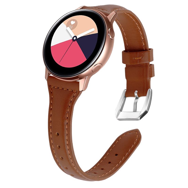 Samsung Galaxy Watch 5 Pro 45mm Smalt armband i äkta läder, Brun - Stilrent armband i läder