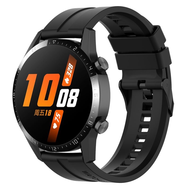 Huawei Watch GT 3 46mm/Watch GT Runner Armband i silikon, Svart - Sportigt armband perfekt för träningen