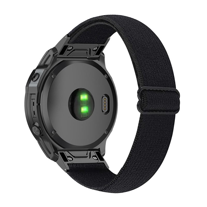 Garmin Fenix 5/Fenix 5 Plus Armband i resår, Svart - Armband i skön och ventilerande nylon