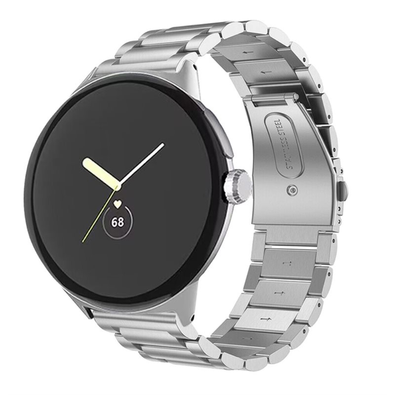 Google Pixel Watch 3 41mm Stilrent länkarmband i metall, Silver - Armband i lyxig och stilren design