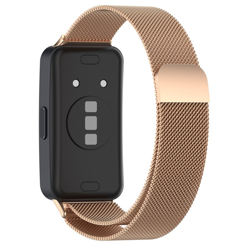 Huawei Band 8 Armband Milanese Loop, Roséguld - Lyxigt armband med magnetisk stängning - Rostfritt stål