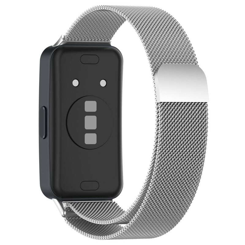 Huawei Band 9 Armband Milanese Loop, Silver - Lyxigt armband med magnetisk stängning - Rostfritt stål