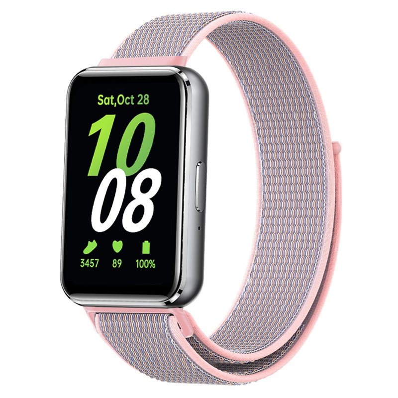 Samsung Galaxy Fit 3 Armband i nylon, Rosa - Armband i skön och ventilerande nylon