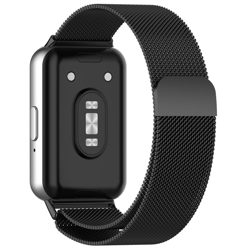 Samsung Galaxy Fit 3 Armband Milanese Loop, Svart - Lyxigt armband med magnetisk stängning - Rostfritt stål