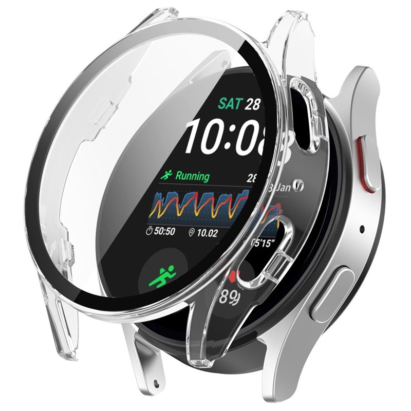 Samsung Galaxy Watch 7 40mm Heltäckande skal med inbyggt skärmskydd, Genomskinlig - Skydda din klocka från slitage och skador