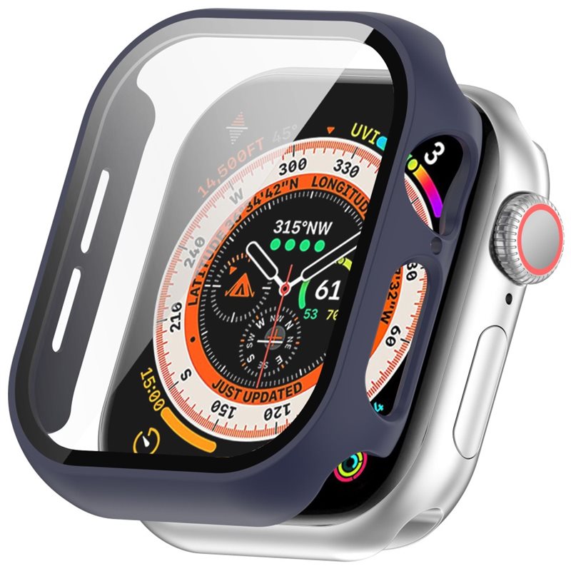 Apple Watch Series 10 46mm Heltäckande skal med inbyggt skärmskydd, Blå - Skydda din klocka från slitage och skador