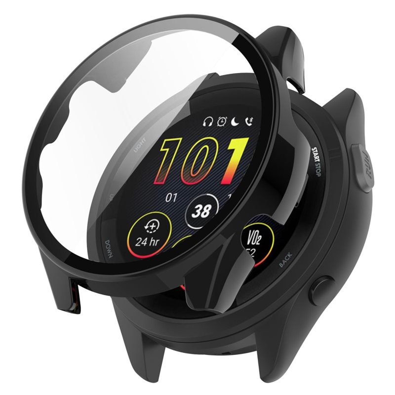 Garmin Forerunner 265 Heltäckande skal med inbyggt skärmskydd, Svart - Skydda din klocka från slitage och skador