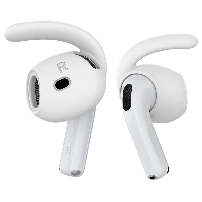 Ahastyle Apple AirPods 4 Sportiga Ear Hooks, vit - Håller hörlurarna på plats - Sport