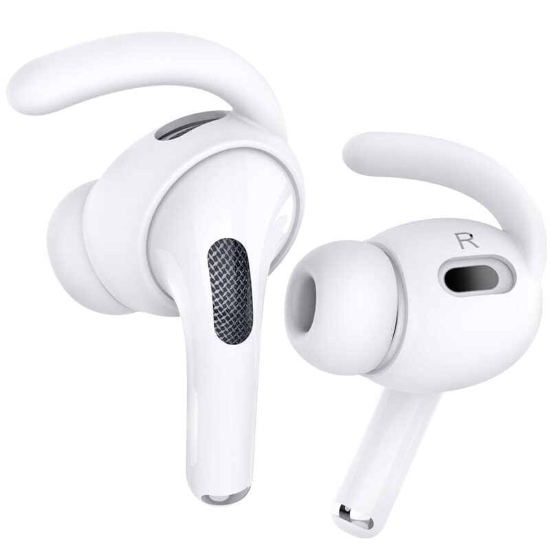 Ahastyle AirPods Pro 2 Sportiga Ear Hooks, vit - Håller hörlurarna på plats - Sport