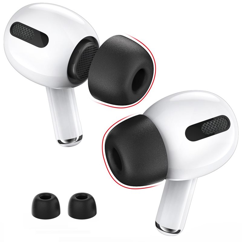 Ahastyle AirPods Pro Ear Tips i memory foam - strl S, svart - Öronkuddar - Öronpluggar - Öronproppar