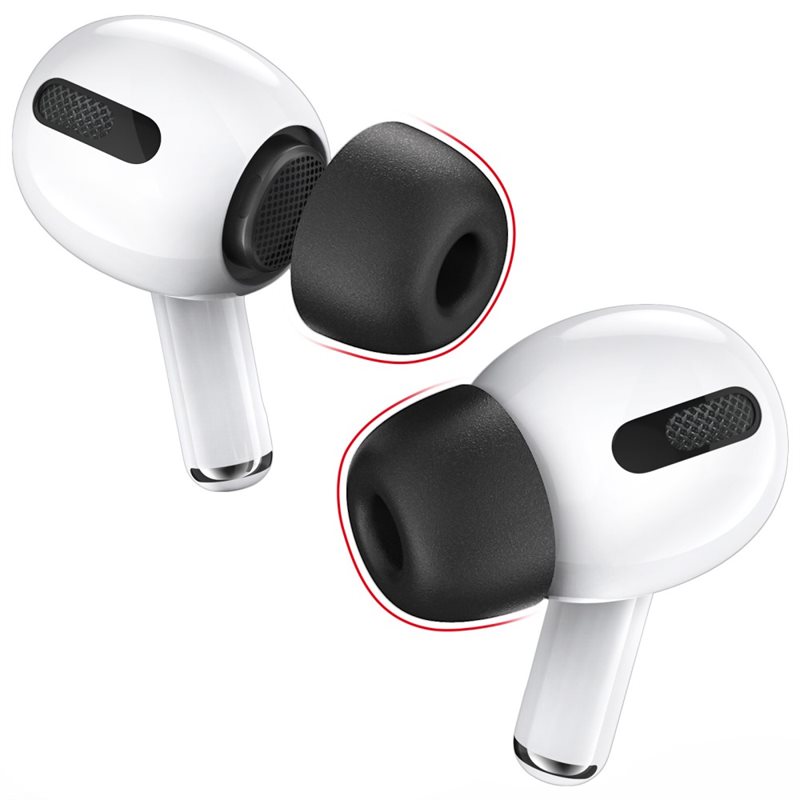 Ahastyle AirPods Pro 2 (3-pack) Ear Tips i memory foam - strl M, svart - Öronkuddar - Öronpluggar - Öronproppar