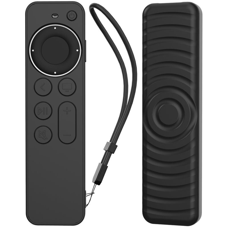 Ahastyle Apple TV Gen 2 Fjärrkontroll Heltäckande silikonskal, svart - Skyddande skal