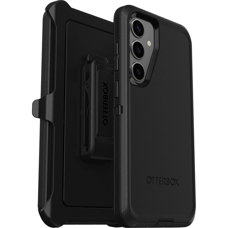 Otterbox Samsung Galaxy S24 Plus Defender - Robust mobilskal med hög skyddsfaktor, svart - Skal med extremt stötskydd. Hölster med bältesklämma ingår