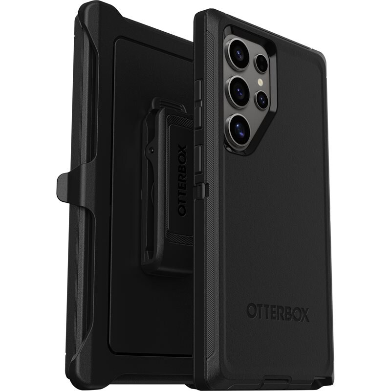 Otterbox Samsung Galaxy S24 Ultra Defender - Robust mobilskal med hög skyddsfaktor, svart - Skal med extremt stötskydd. Hölster med bältesklämma ingår