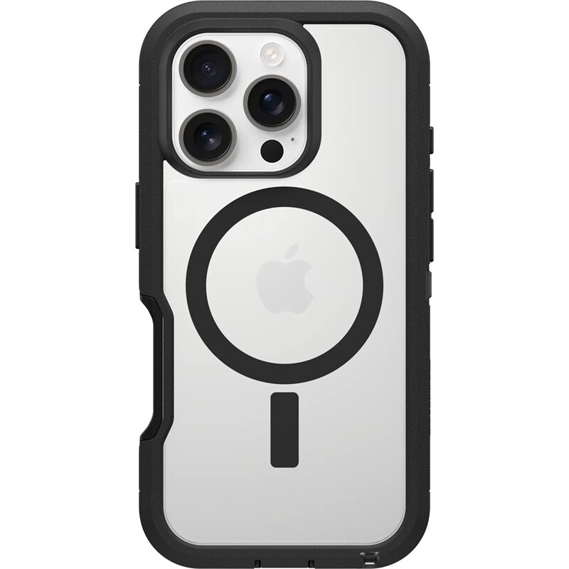 Otterbox iPhone 16 Pro Defender XT Riktigt stöttåligt MagSafe-skal, Svart/transparent