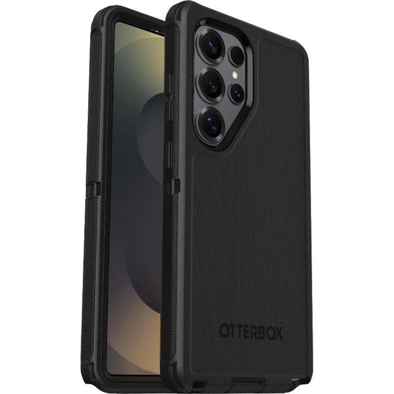 Otterbox Samsung Galaxy S25 Ultra Defender - Robust mobilskal med hög skyddsfaktor, svart - Skal med extremt stötskydd. Hölster med bältesklämma ingår