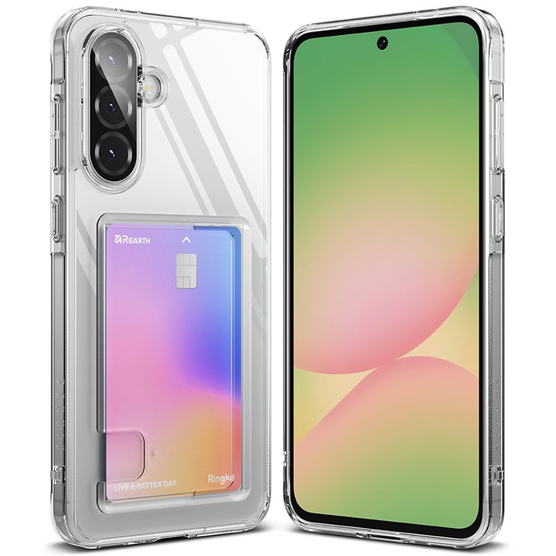 Ringke Samsung Galaxy A56 Fusion Skal med kortfack, Genomskinlig - Mobilskal med korthållare