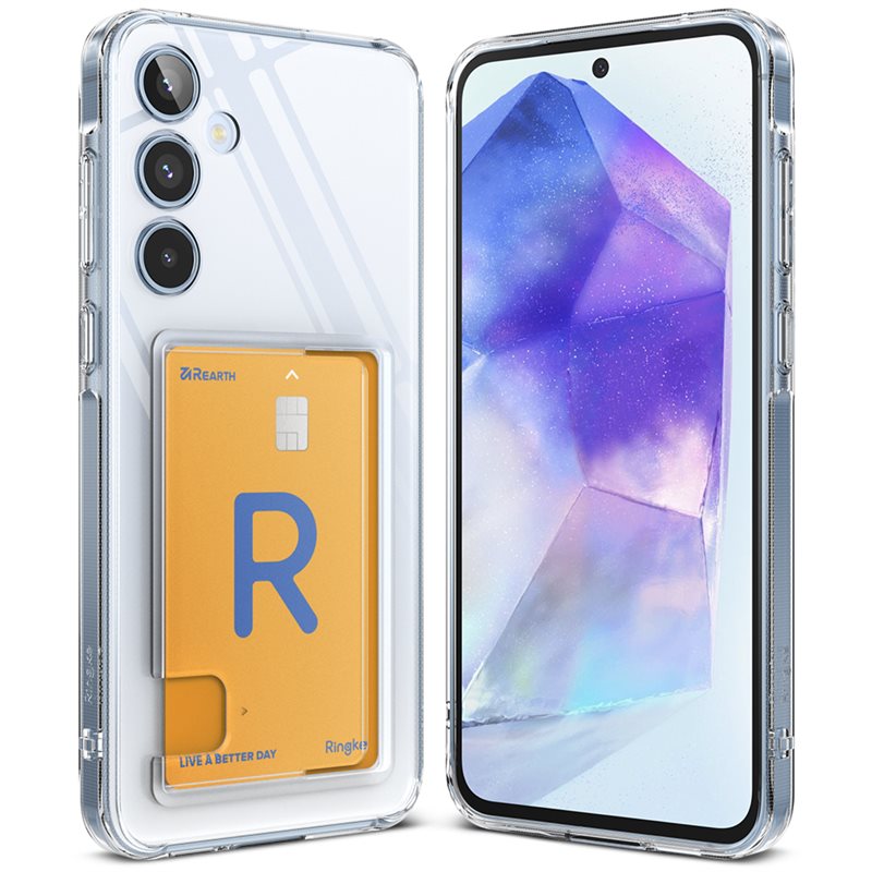 Ringke Samsung Galaxy A55 Fusion Skal med kortfack, Genomskinlig - Mobilskal med korthållare