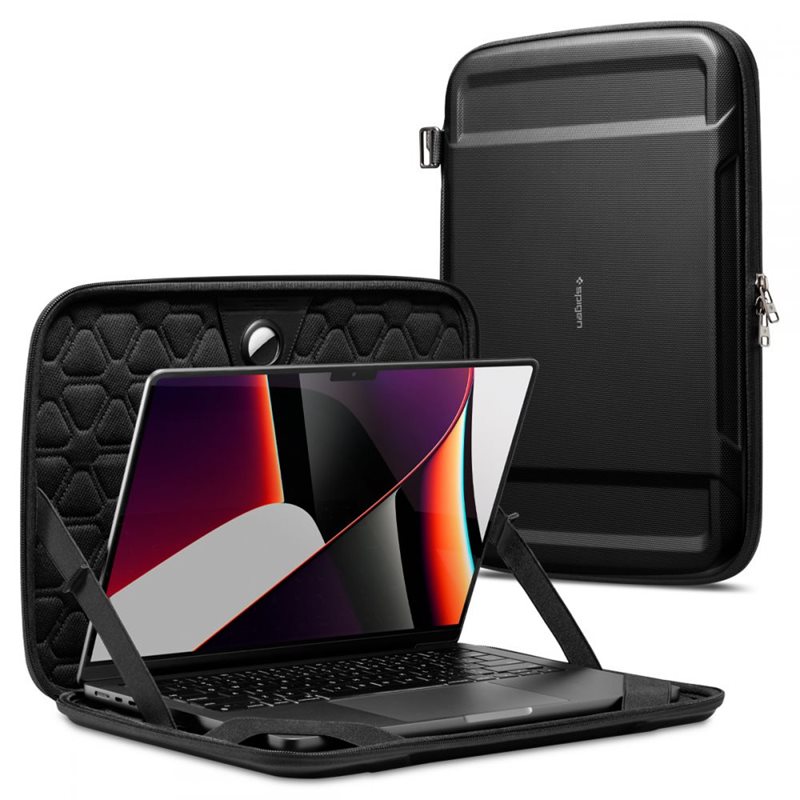 Spigen 13-14" Laptopväska Rugged Armor Pro, Black - Robust datorfodral