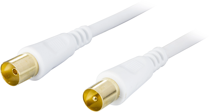 Deltaco Antennkabel 10m, vit