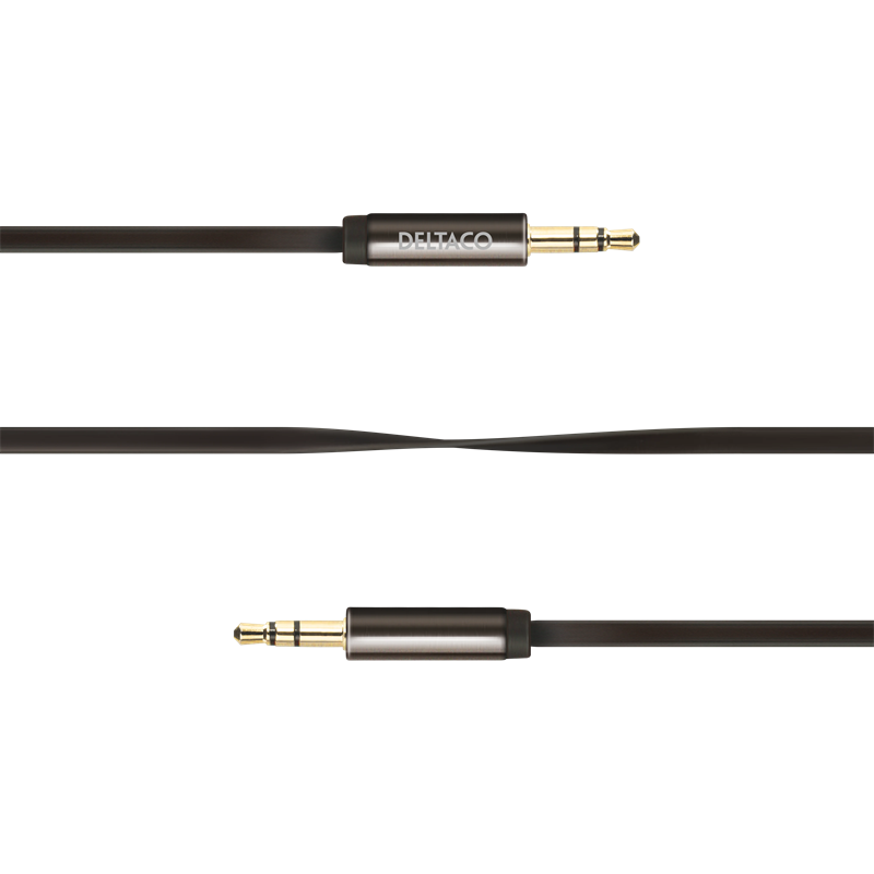 Deltaco Ljudkabel 3.5mm 1m, svart