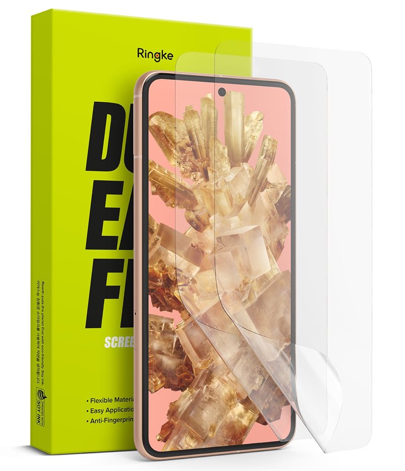 Ringke Google Pixel 8 Skärmskydd skyddsfilm - Dual Easy (2-pack) - Skärmskydd med monteringsverktyg för perfekt passform