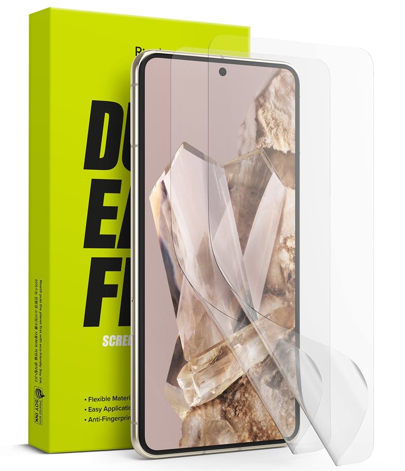 Ringke Google Pixel 8 Pro Skärmskydd skyddsfilm - Dual Easy (2-pack) - Skärmskydd med monteringsverktyg för perfekt passform