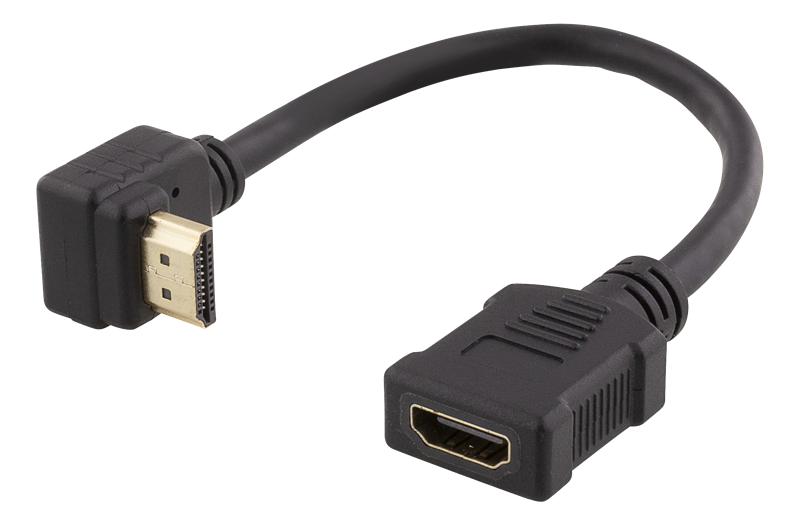 Deltaco Flexibel HDMI-adapterkabel med vinklad kontakt