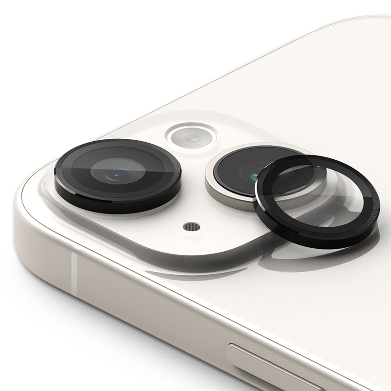 Ringke iPhone 15 Plus Linsskydd med aluminiumram, Svart - Kameraskydd - Linsskydd