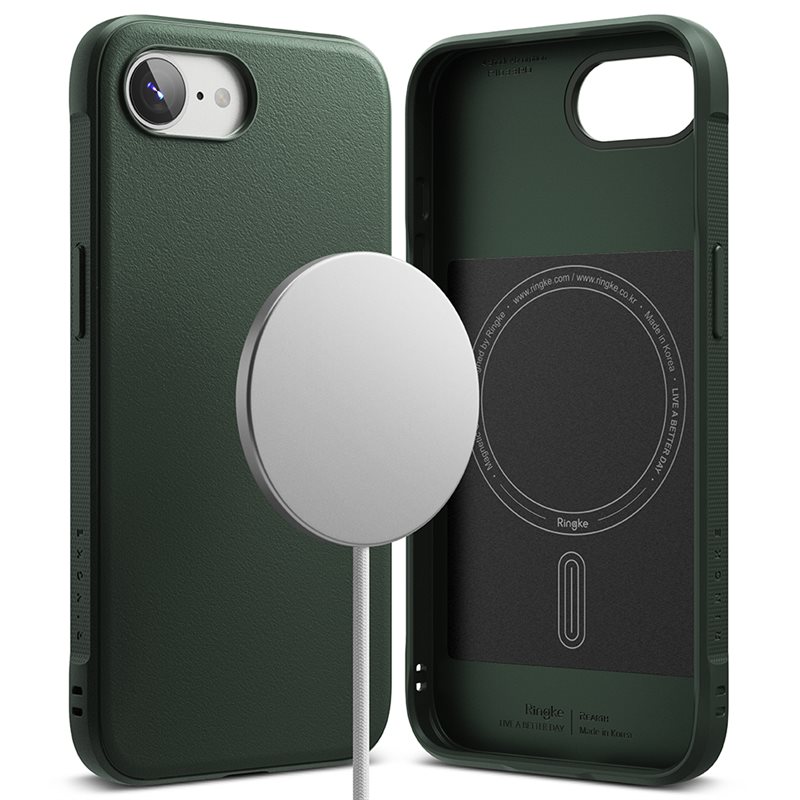 Ringke iPhone 16e Onyx MagSafe Skal, Dark Green - Snyggt MagSafe-skal