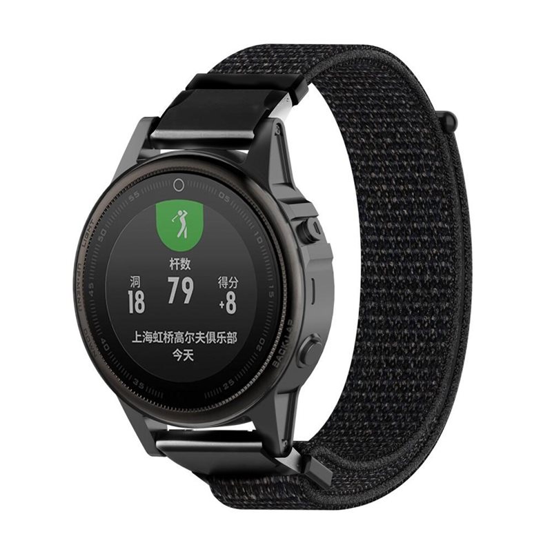Garmin Fenix 6S Pro Armband i nylon, Svart - Armband i skön och ventilerande nylon