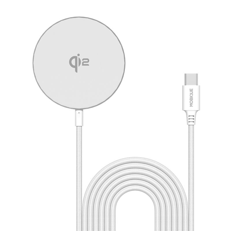 Apple iPhone 14 Plus Qi2 Magnetisk Trådlös Laddare 15W, vit