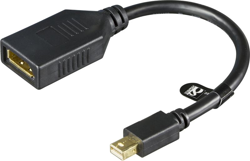 Deltaco Mini DisplayPort till DisplayPort-adapter Ultra HD 0,2m, svart