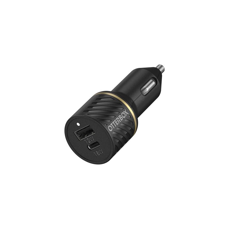Otterbox Billaddare 30W USB-C + USB-A 12 - 24 V, Black