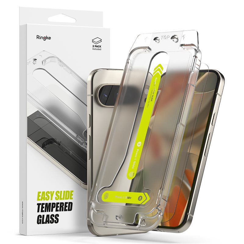 Ringke Google Pixel 9 Pro Skärmskydd i glas med monteringsram (2-pack)