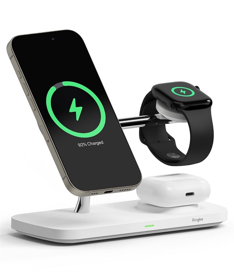 Ringke Qi2 MagSafe 3-in-1 Laddningsstation, vit